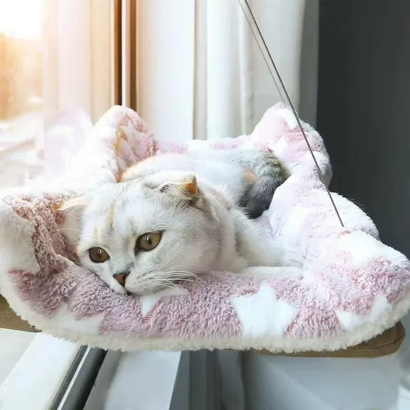 Cozy Cat Hammock Window Hanger - Washable & Detachable Pet Bed for Ultimate Cat Comfort!