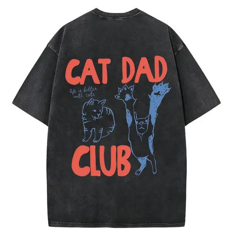 Cat Dad Shirt, Cat Dad Tee, Comfort Cat Dad Club Tshirt, Back Design Tee Funny Cat Shirt, Cat Lover, New Cat Dad Shirt, Pet Parent