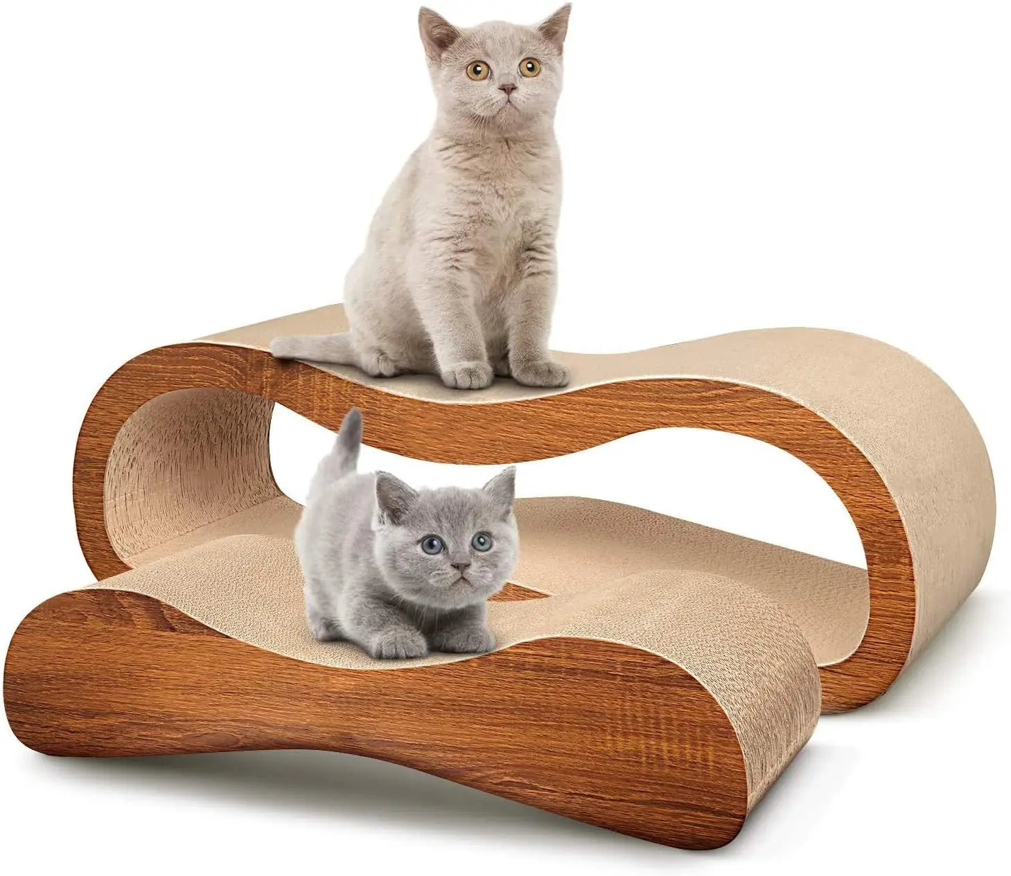 2-in-1 Cat Scratcher & Lounger - Large Durable Cardboard Scratch Board (27.56"x9.45"x8.86") - Protects Your Furniture!