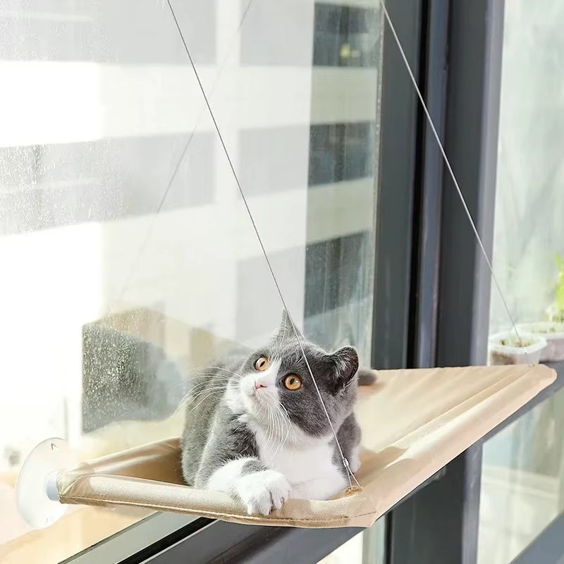 Cozy Cat Hammock Window Hanger - Washable & Detachable Pet Bed for Ultimate Cat Comfort!