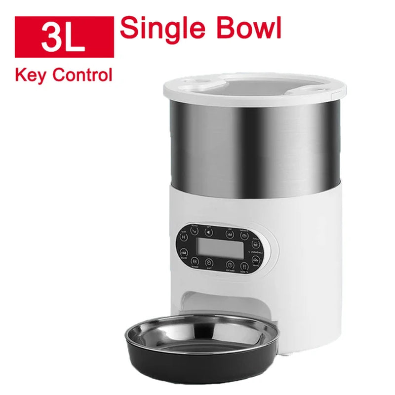 Smart Cat & Dog Feeder - Stainless Steel Automatic Dispenser with APP Control for Remote Feeding