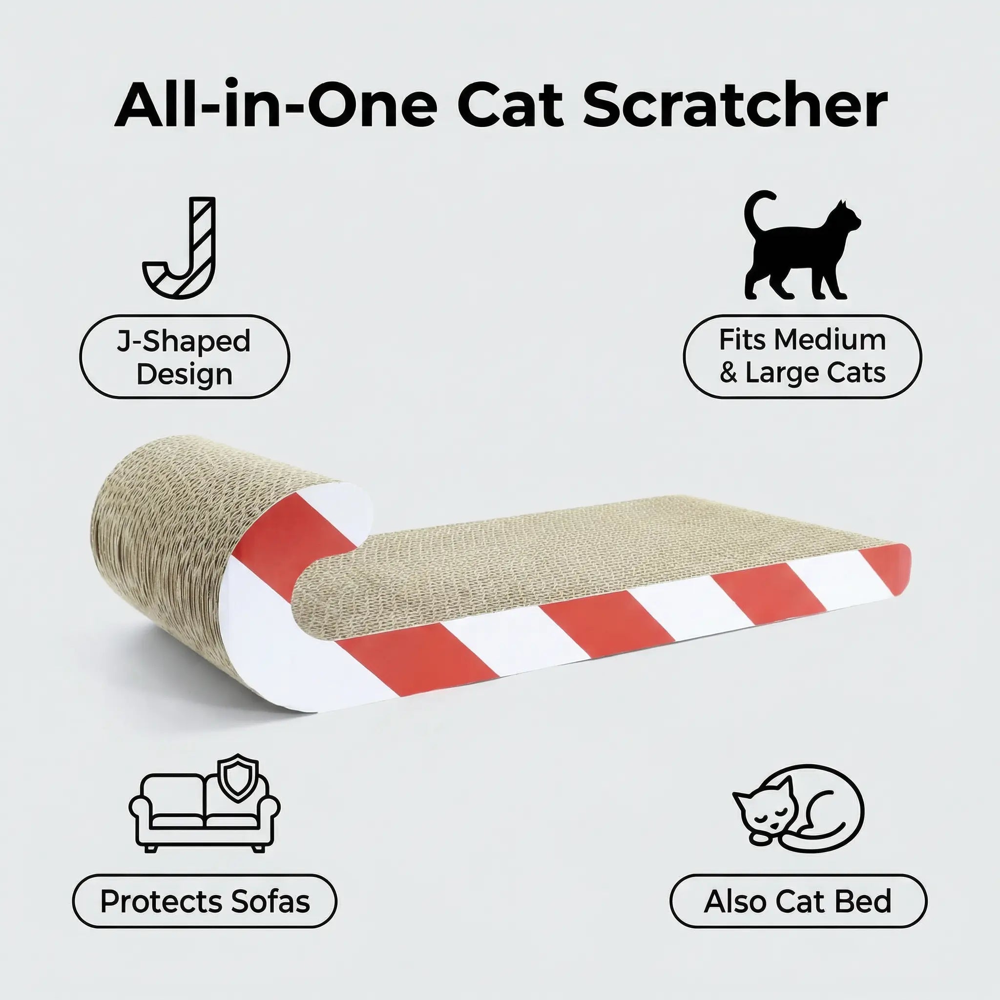 Multi-Functional Cat Sofa Cat Scratcher Board Durable Cardboard Scratching Pad Cozy Cat Bed Ample Space Oval Cats Cratcher Indoor Adult Cat Pet Cat Bed Durable Pet Furniture Kitty Bed