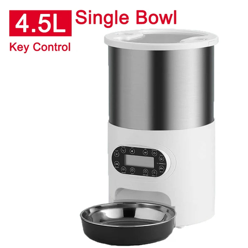 Smart Cat & Dog Feeder - Stainless Steel Automatic Dispenser with APP Control for Remote Feeding