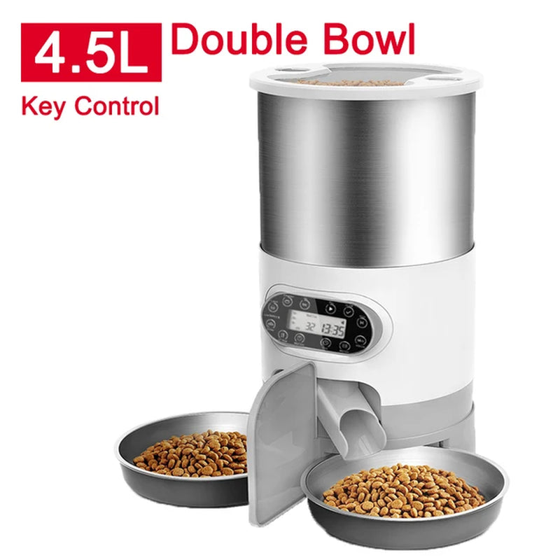 Smart Cat & Dog Feeder - Stainless Steel Automatic Dispenser with APP Control for Remote Feeding