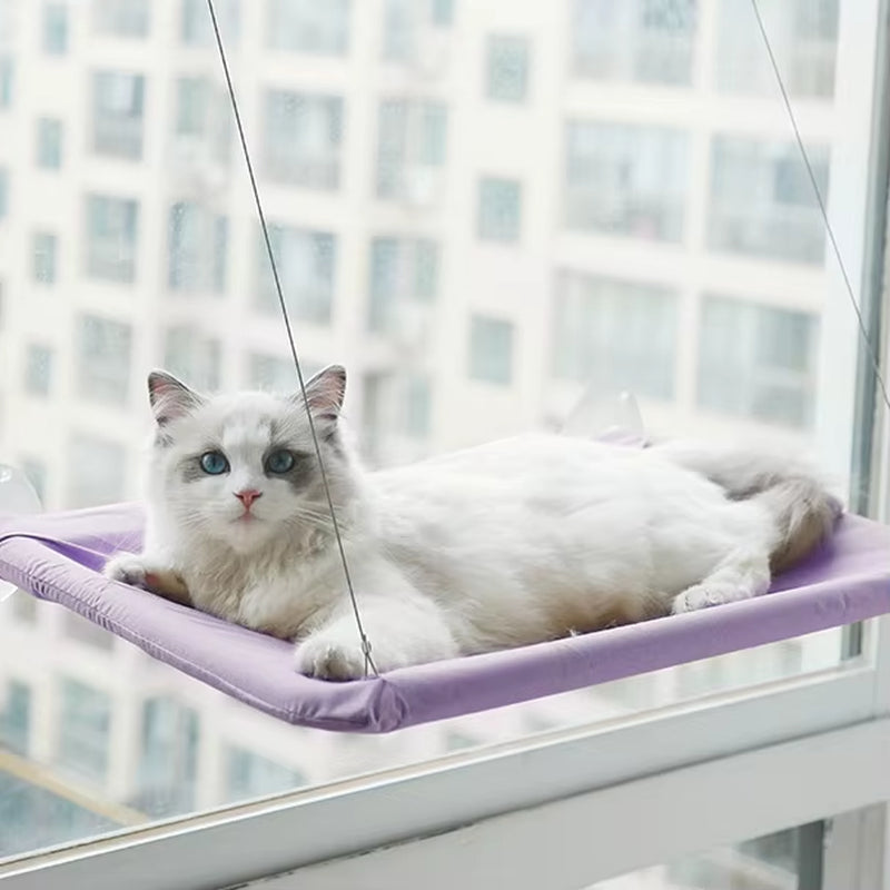 Cozy Cat Hammock Window Hanger - Washable & Detachable Pet Bed for Ultimate Cat Comfort!